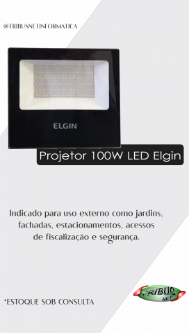 Projetor Led, Elgin, Power, Ip65, 100W, Bivolt, 6500k