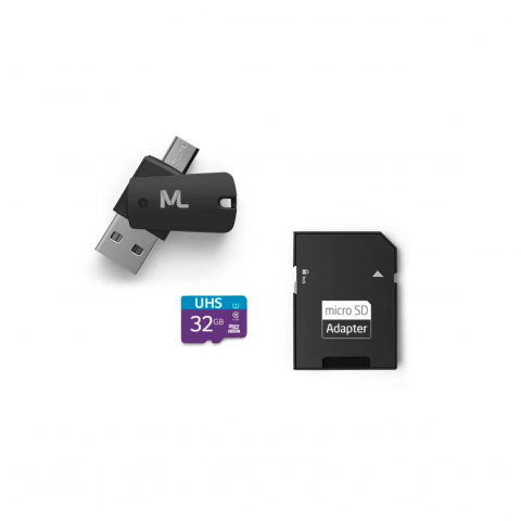 Kit 4 em 1 Carto De Memria Ultra High Speed-I + Adaptador USB Dual Drive + Adaptador SD 32GB at 80 Mb/S De Velocidade  MC151 - Multilaser