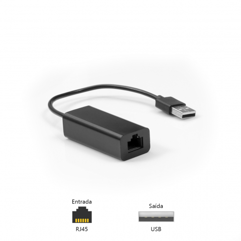 Cabo Adaptador USB 2.0/RJ45 ADP-USBLAN100BK - PlusCable