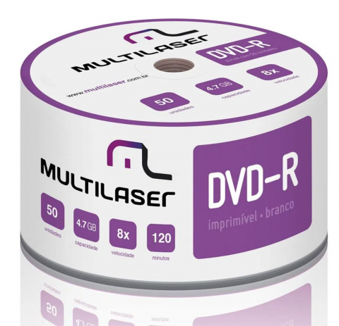 Mdia Dvd-R Printable 16X 4,7 Gb  DV052 - Multilaser