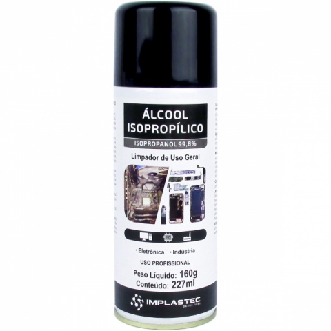 ALCOOL ISOPROPILICO 99,8% AEROSSOL 160G 227ML - Implastec