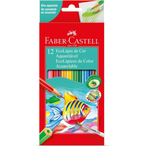 Lapis de cor (aquarelavel) Ecolapis 12 Cores - Faber-Castell