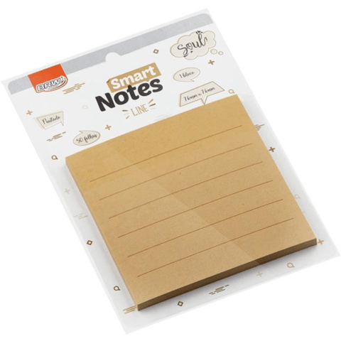 Bloco de recado autoadesivo smart notes kraft pautada 50 fls. - BRW